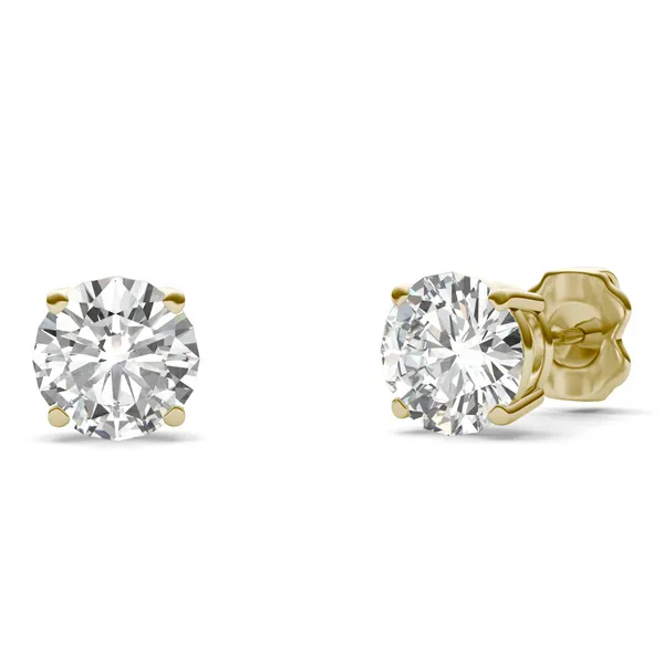 Round Hearts & Arrows Four-Prong Basket Stud