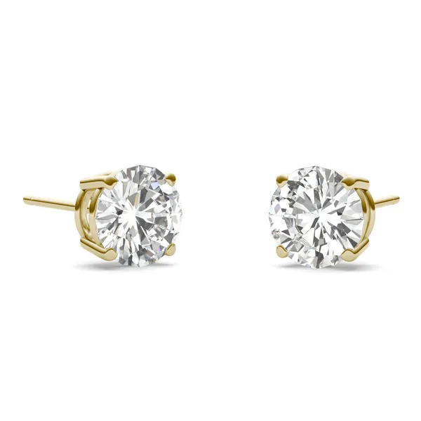 Round Hearts & Arrows Four-Prong Basket Stud
