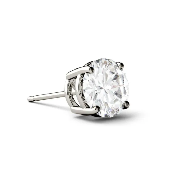 Round Brilliant Four-Prong Basket Single Stud