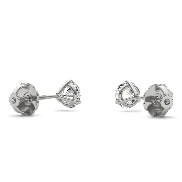 Round Brilliant Three-Prong Martini Screw-Back Stud