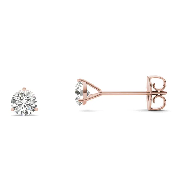 Round Brilliant Three-Prong Martini Stud