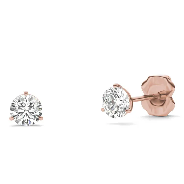 Round Brilliant Three-Prong Martini Stud