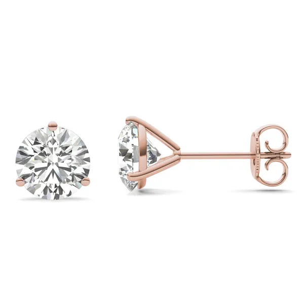 Round Brilliant Three-Prong Martini Stud