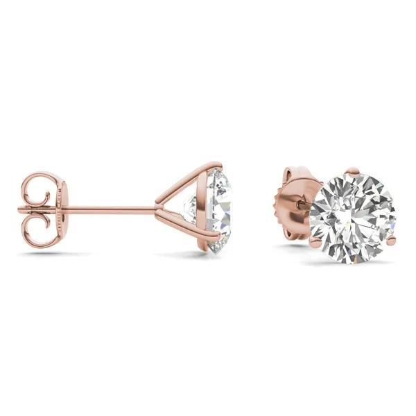 Round Brilliant Three-Prong Martini Stud