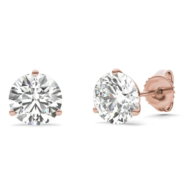 Round Brilliant Three-Prong Martini Stud