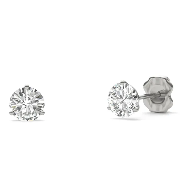 Round Brilliant Three-Prong Martini Stud