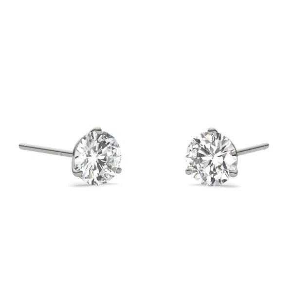 Round Brilliant Three-Prong Martini Stud