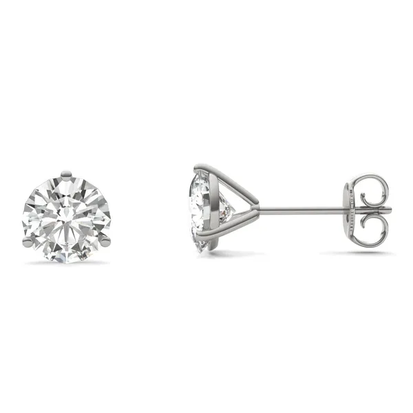 Round Hearts & Arrows Three-Prong Martini Stud