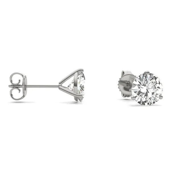 Round Hearts & Arrows Three-Prong Martini Stud