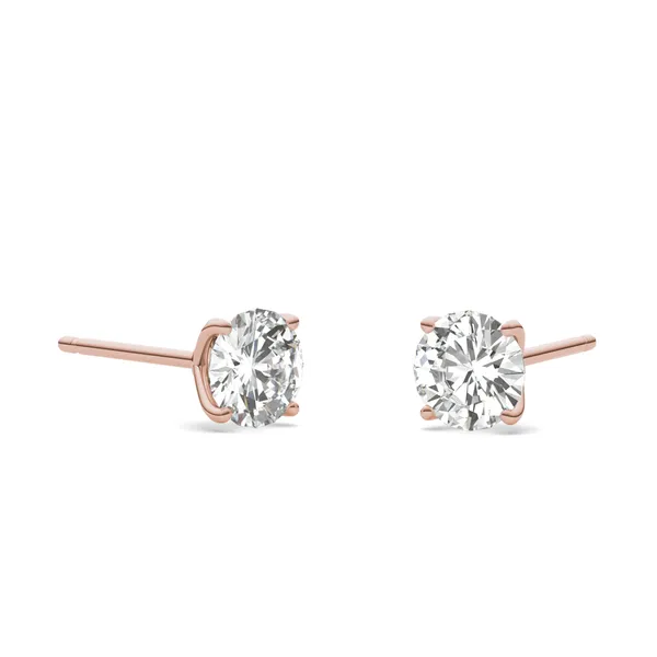 Round Brilliant Four-Prong Petal Stud