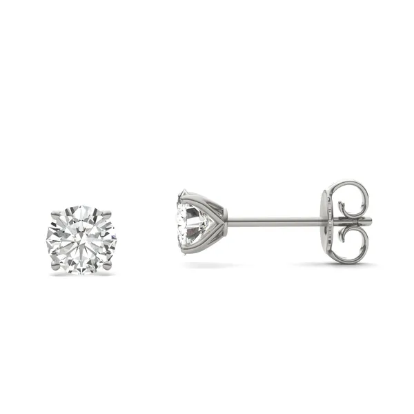 Round Brilliant Four-Prong Petal Stud