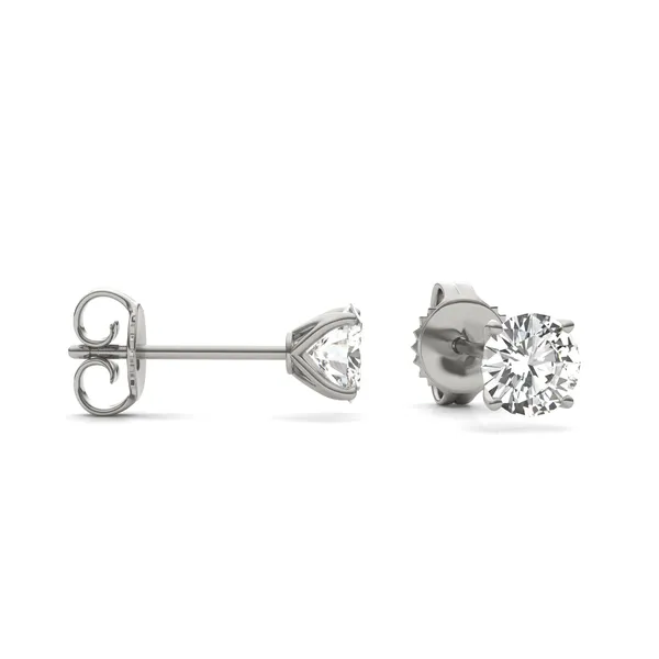 Round Brilliant Four-Prong Petal Stud