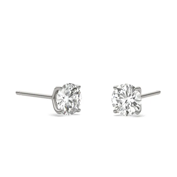 Round Brilliant Four-Prong Petal Stud