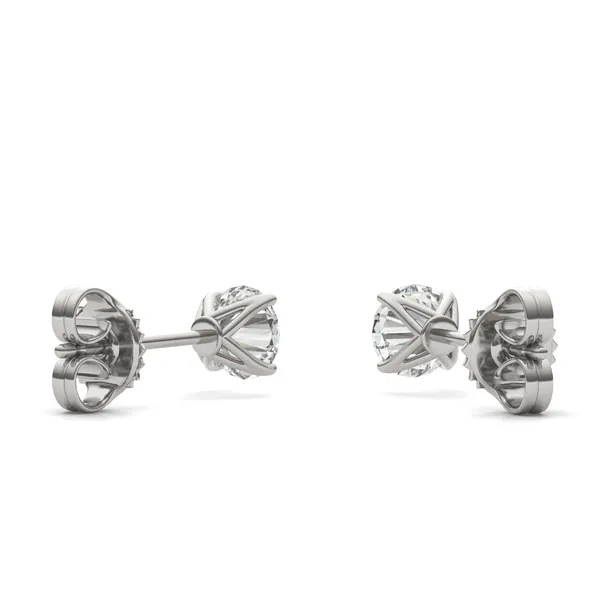 Round Brilliant Four-Prong Petal Stud