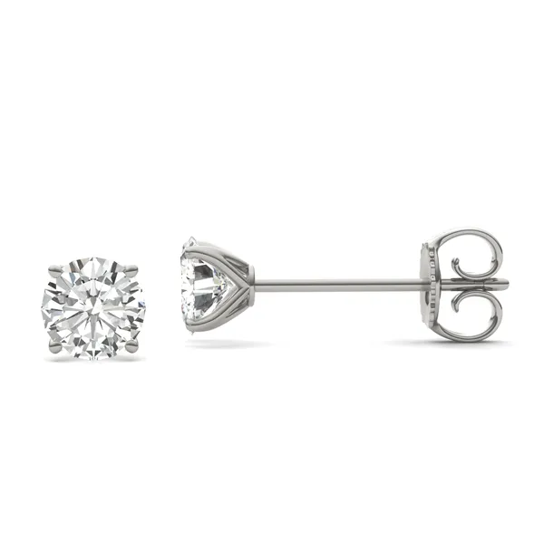 Round Brilliant Four-Prong Petal Stud