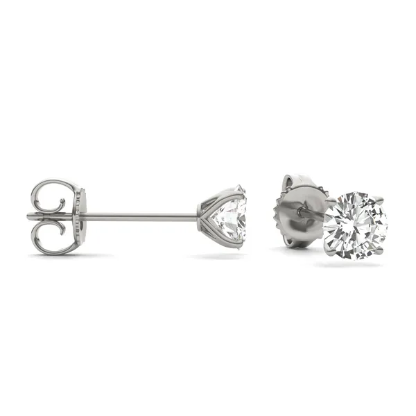 Round Brilliant Four-Prong Petal Stud