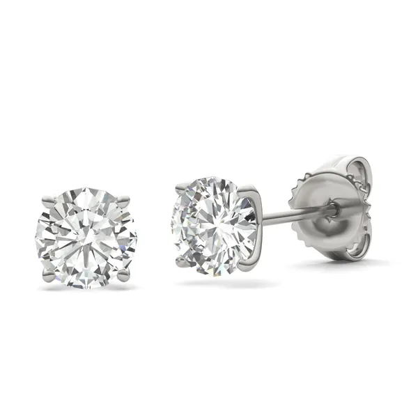 Round Brilliant Four-Prong Petal Stud