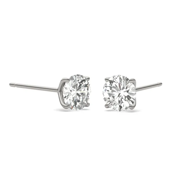Round Brilliant Four-Prong Petal Stud