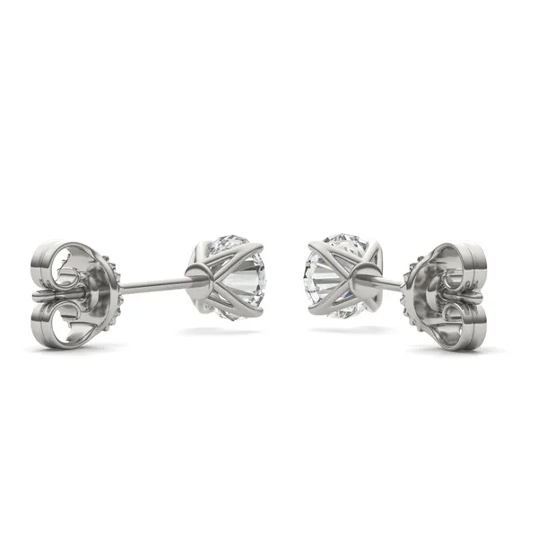 Round Brilliant Four-Prong Petal Stud