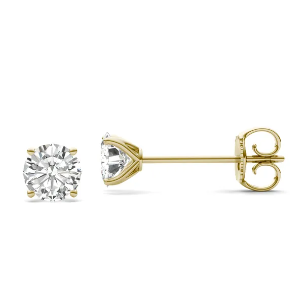 Round Brilliant Four-Prong Petal Stud