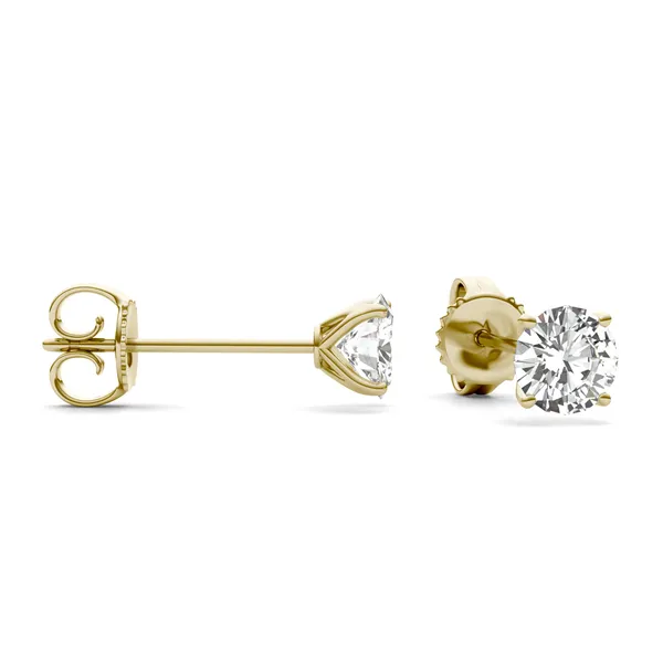 Round Brilliant Four-Prong Petal Stud
