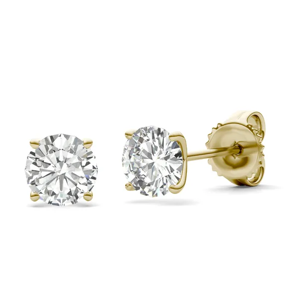 Round Brilliant Four-Prong Petal Stud