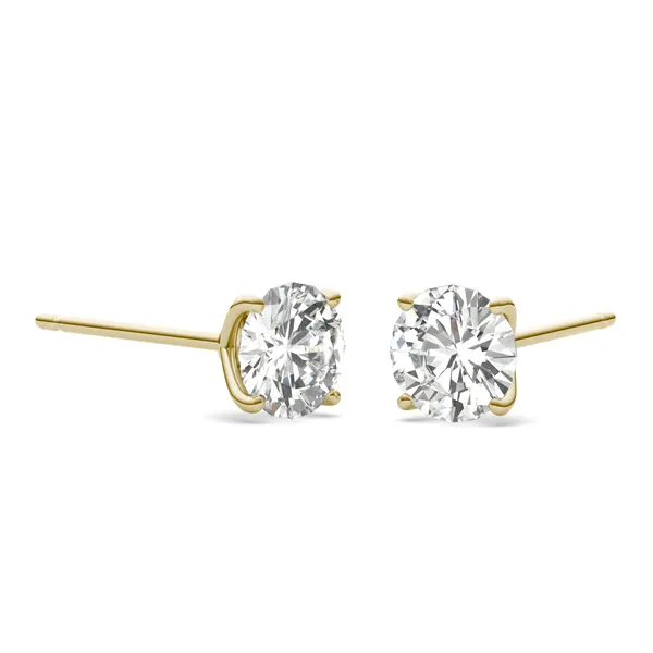 Round Brilliant Four-Prong Petal Stud