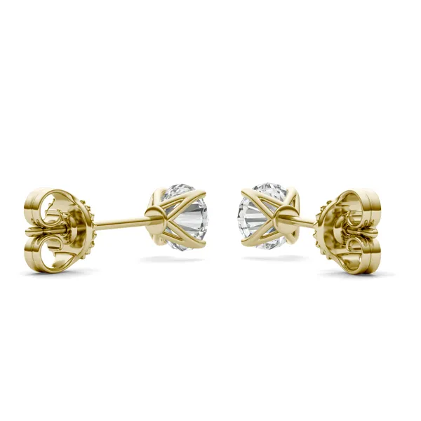 Round Brilliant Four-Prong Petal Stud