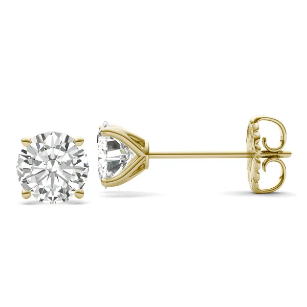 Round Brilliant Four-Prong Petal Stud