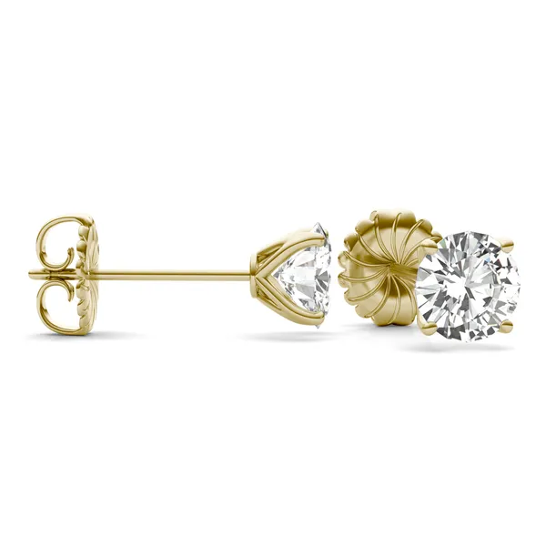 Round Brilliant Four-Prong Petal Stud
