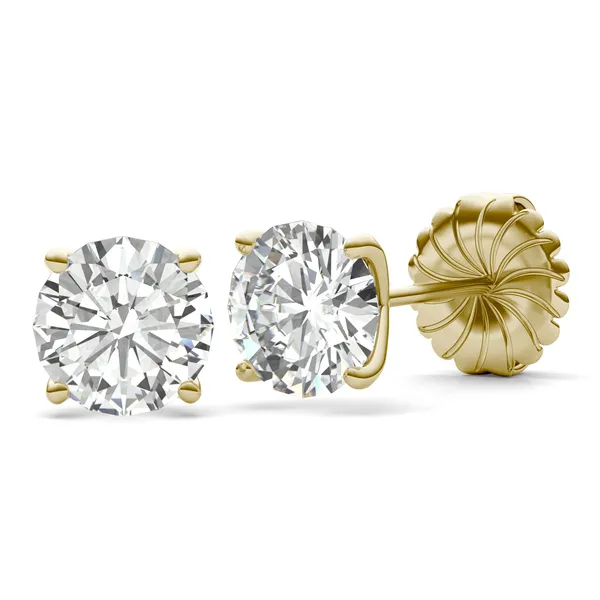 Round Brilliant Four-Prong Petal Stud