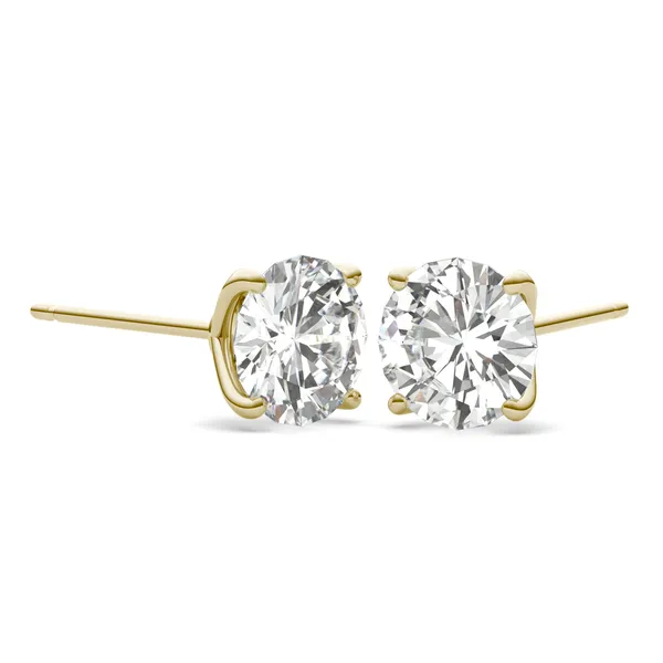Round Brilliant Four-Prong Petal Stud