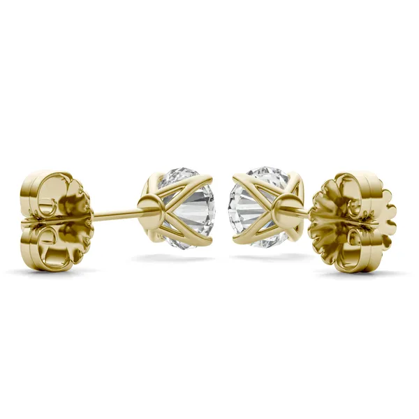 Round Brilliant Four-Prong Petal Stud