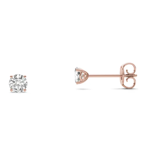 Round Hearts & Arrows Signature Basket Stud