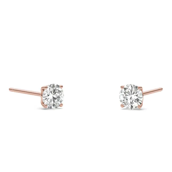Round Hearts & Arrows Signature Basket Stud