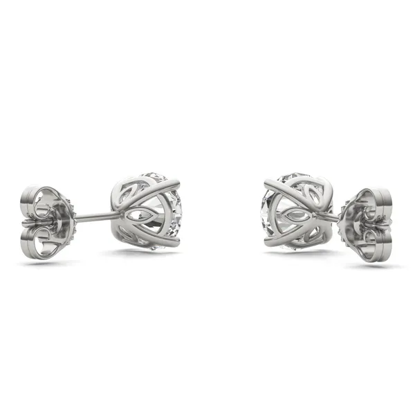 Round Hearts & Arrows Signature Basket Stud