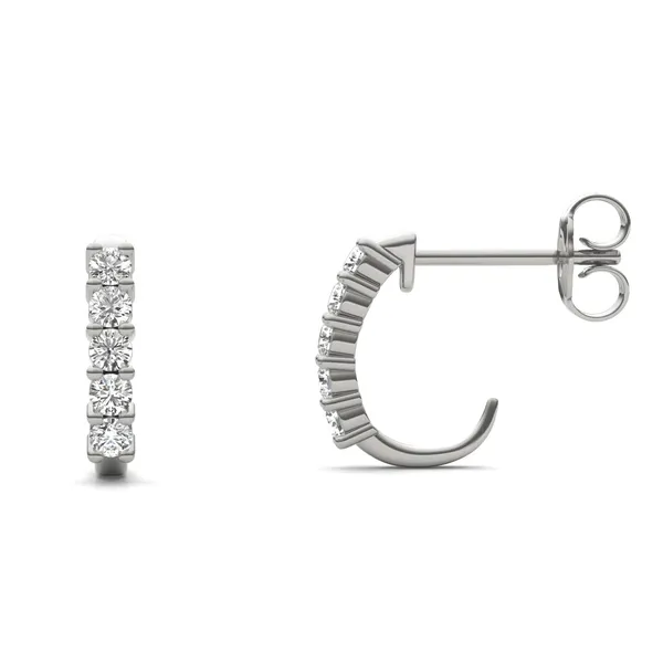 J-Hoop Huggie Hoop Earrings