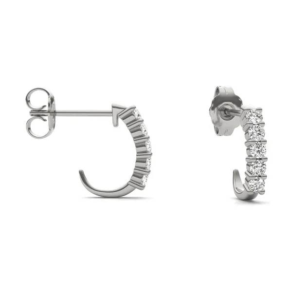 J-Hoop Huggie Hoop Earrings