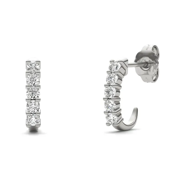 J-Hoop Huggie Hoop Earrings