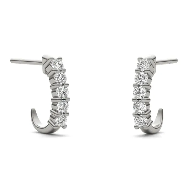 J-Hoop Huggie Hoop Earrings