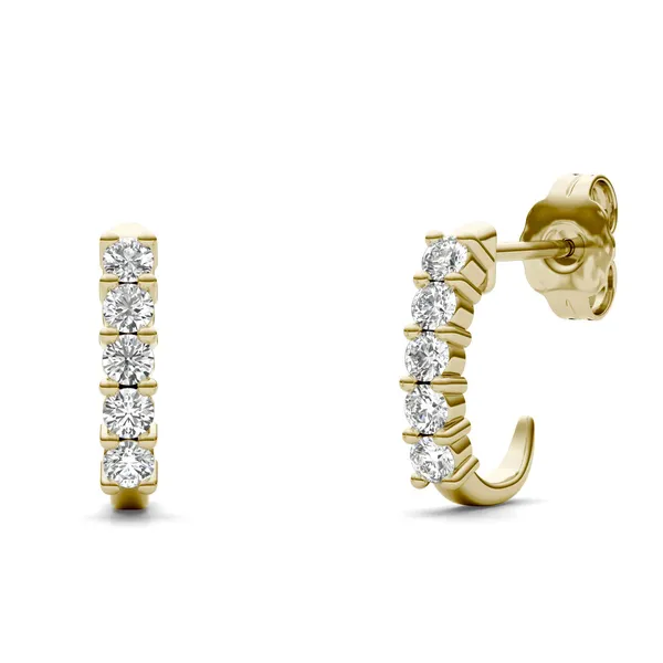 J-Hoop Huggie Hoop Earrings