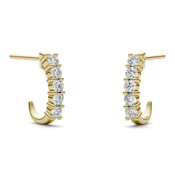 J-Hoop Huggie Hoop Earrings