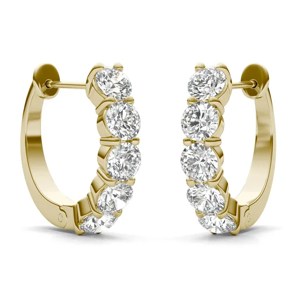 Five-Stone Mini Hoop Earrings