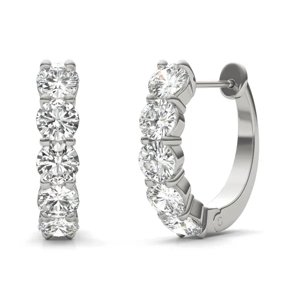 Five-Stone Mini Hoop Earrings