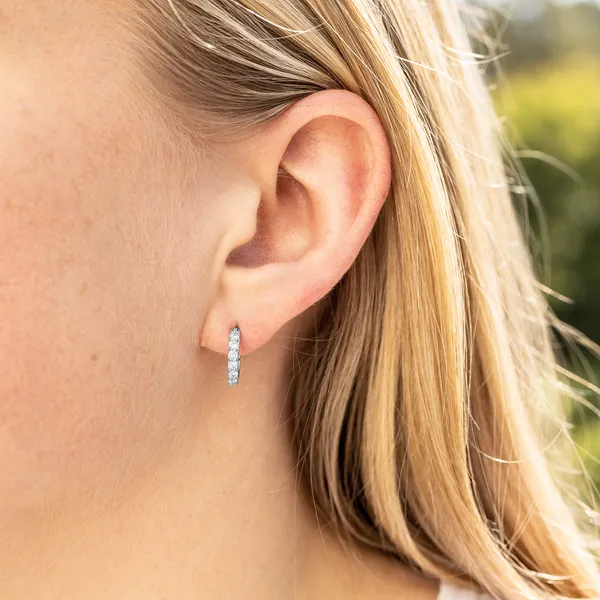 Prong In Channel Huggie Earrings