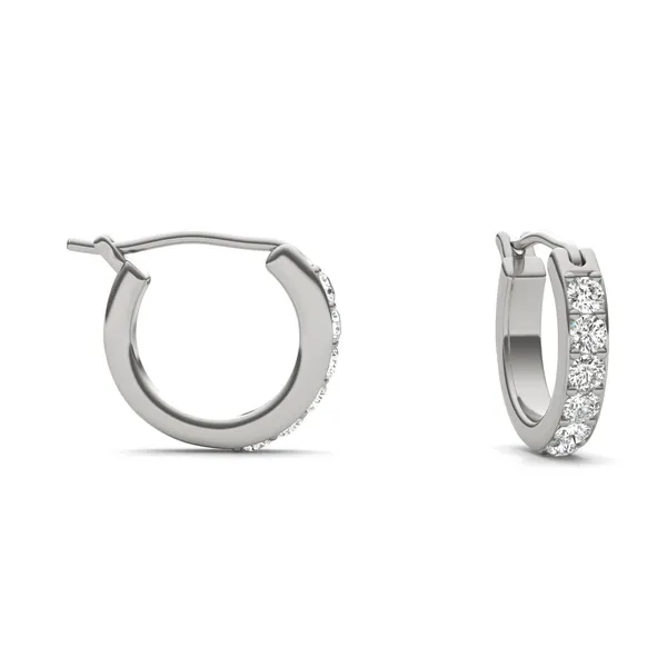 Prong In Channel Huggie Earrings