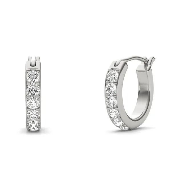 Prong In Channel Huggie Earrings