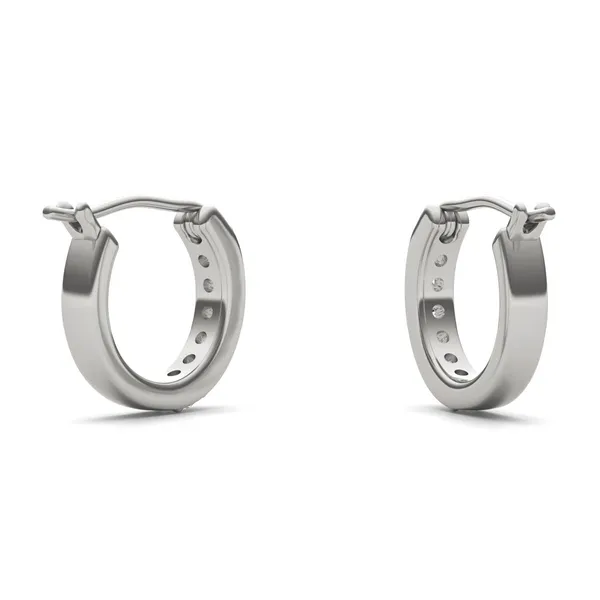 Prong In Channel Huggie Earrings