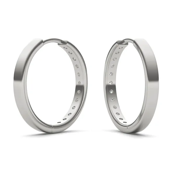 Channel Set Midi Hoop Earrings