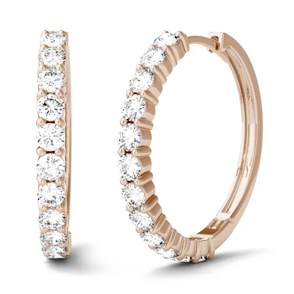 Classic Shared Prong Hoop Earrings